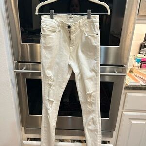 Frame Denim White Skinny Jeans size 29, GUC